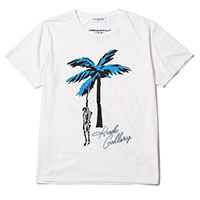 RUDE GALLERY 68352 HOTEL FLAMINGO TEE PALM TREE SKULL WHITE