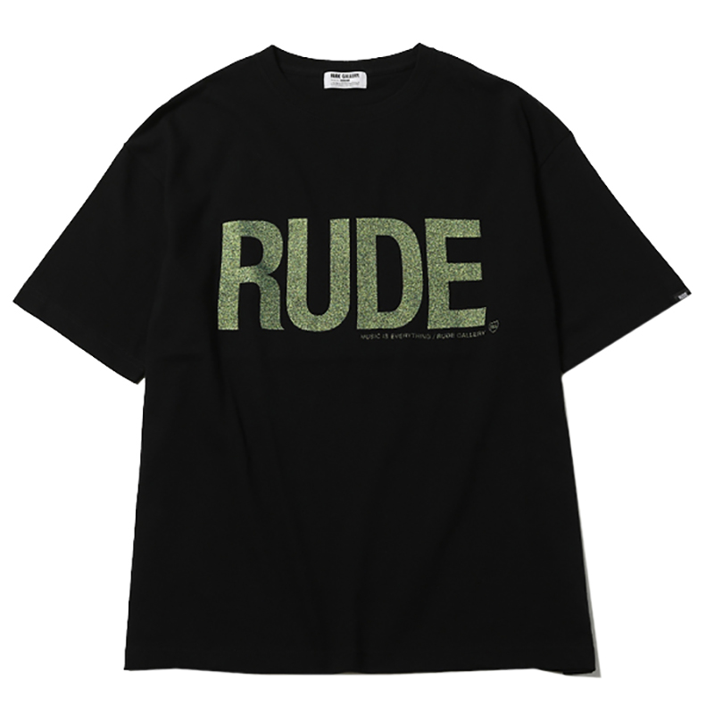 RUDE GALLERY 69300 RUDE BIG SILHOUETTE TEE GLITTER BLACK