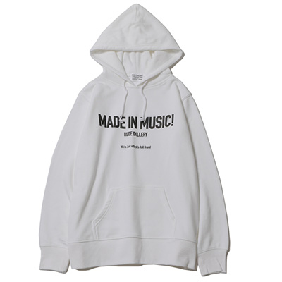 RUDE GALLERY RG0076 MADE IN MUSIC HOODIE WHITE