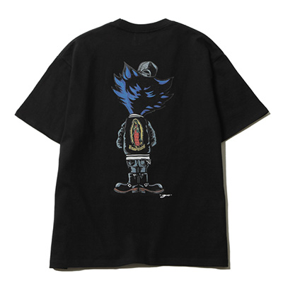 RUDE GALLERY RG0130 RUDE CAT BACK TEE BLACK