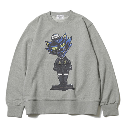 RUDE GALLERY RG0355 RUDE CAT CREW SWEAT GRAY