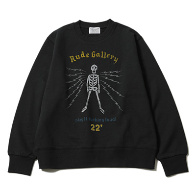 RUDE GALLERY RG0356 LOUD SKULL CREW SWEAT BLACK