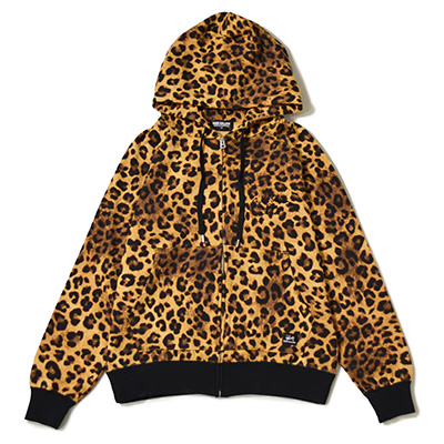 RUDE GALLERY RG0444 SCRIPT ZIP HOODIE LEOPARD