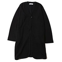 RUDE GALLERY 68363 KNIT NO COLLAR ROBE BLACK/BLACK