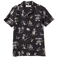 RUDE GALLERY 68423 DEADLY DANCE PARTY ALOHA SHIRT FADE BLACK