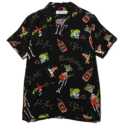 RUDE GALLERY 68780 MARIACHI ALOHA SHIRT BLACK