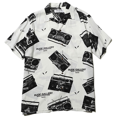 RUDE GALLERY 68809 RADIO ALOHA SHIRT WHITE