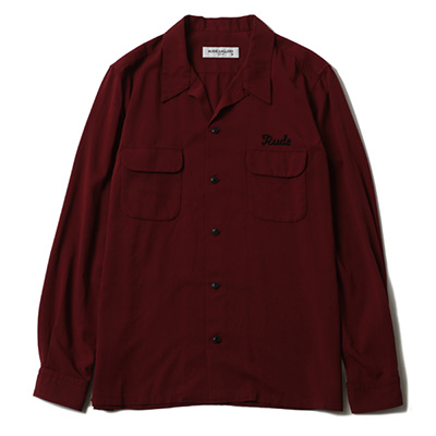 RUDE GALLERY 69612 RUDE OPEN COLLAR SHIRT WINE