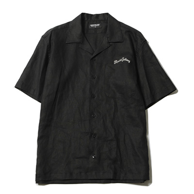 RUDE GALLERY RG0100 RG EMB SS LINEN SHIRT BLACK