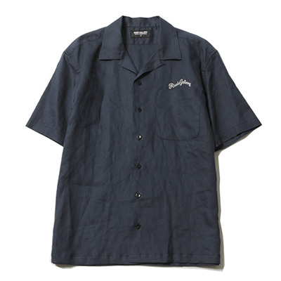 RUDE GALLERY RG0101 RG EMB SS LINEN SHIRT NAVY