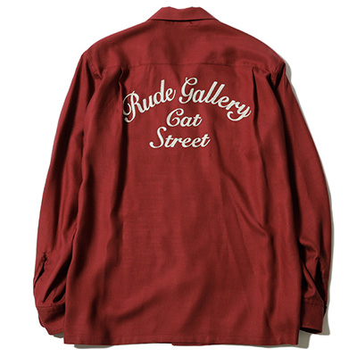 RUDE GALLERY RG0187 SCRIPT LS SHIRT BURGUNDY