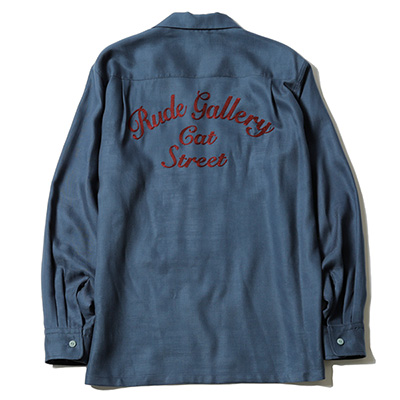 RUDE GALLERY RG0188 SCRIPT LS SHIRT DARK BLUE